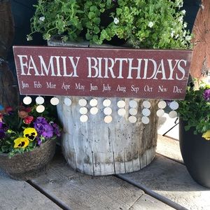 Family Birthday Sign Red